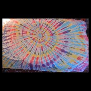 Large hand dyed tie dye tapestry